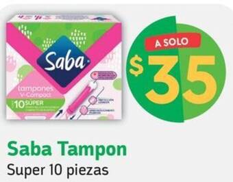 Farmacias YZA Saba Tampon Super 10 piezas oferta
