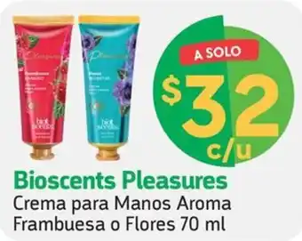 Farmacias YZA Bioscents Pleasures Crema para Manos Aroma Frambuesa o Flores 70 ml oferta