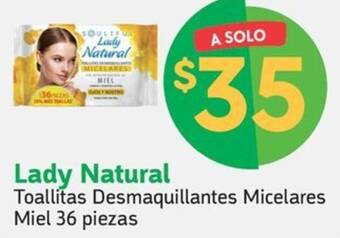 Farmacias YZA Lady Natural Toallitas Desmaquillantes Micelares Miel 36 piezas oferta