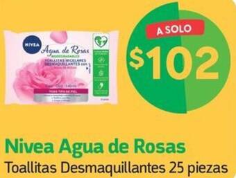 Farmacias YZA Nivea Agua de Rosas Toallitas Desmaquillantes 25 piezas oferta