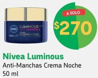 Farmacias YZA Nivea Luminous Anti-Manchas Crema Noche 50 ml oferta
