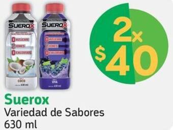Farmacias YZA Suerox Variedad de Sabores 2x630 ml oferta