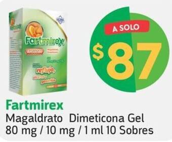 Farmacias YZA Fartmirex Magaldrato Dimeticona Gel 80 mg / 10 mg / 1 ml 10 Sobres oferta