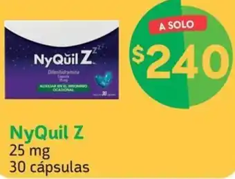 Farmacias YZA NyQuil Z 25 mg 30 cápsulas oferta