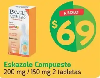 Farmacias YZA Eskazole Compuesto 200 mg / 150 mg 2 tabletas oferta