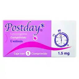 Farmacias YZA Postday levonorgestrel 1.5mg caja con 1 comprimidos oferta