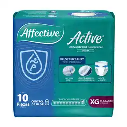 Farmacias YZA Ropa interior desechable affective active para incontinencia talla extra grande 10 pzas oferta