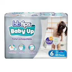 Farmacias YZA Pañal autoajustable bbtips baby up talla 6 xg 40 pañales oferta