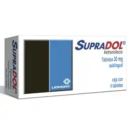Farmacias YZA Supradol sublingual  30mg 4 tabs oferta