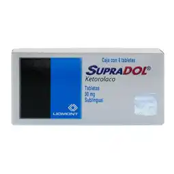Farmacias YZA Supradol sublingual  30mg 4 tabs oferta