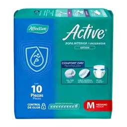 Farmacias YZA Ropa interior desechable affective active para incontinencia talla mediano 10 pzas oferta