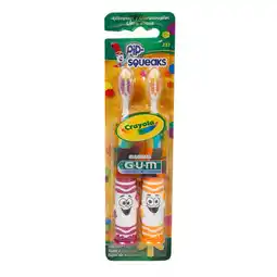Farmacias YZA Gum crayola pip squeacks cepillo 2 pzas oferta