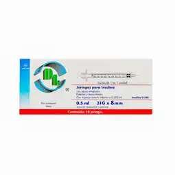 Farmacias YZA Jeringa dl insulina desechable 0.5ml oferta