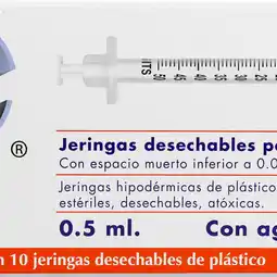 Farmacias YZA Jeringa dl insulina desechable 0.5ml oferta