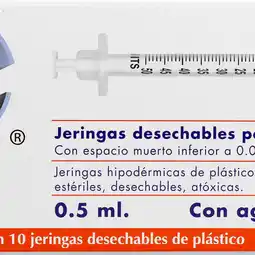 Farmacias YZA Jeringa dl insulina desechable 0.5ml oferta