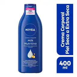 Farmacias YZA Nivea crema corporal humectante body milk nutritiva 48 horas de nutrición y humectación profunda para piel extra seca 400 ml oferta