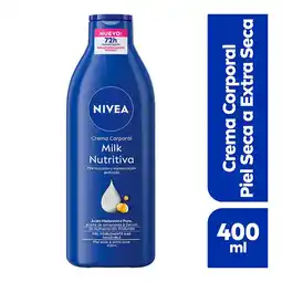 Farmacias YZA Nivea crema corporal humectante body milk nutritiva 48 horas de nutrición y humectación profunda para piel extra seca 400 ml oferta