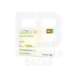 Farmacias Bazar Amaryl m 2/1000mg 16 tabletas oferta