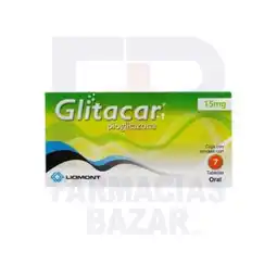Farmacias Bazar Glitacar-1 15mg 7 tabletas oferta