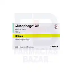 Farmacias Bazar Glucophage xr 500mg 30 tabletas oferta