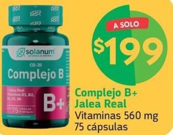 Farmacias YZA Complejo B+ Jalea Real Vitaminas 560 mg 75 cápsulas oferta