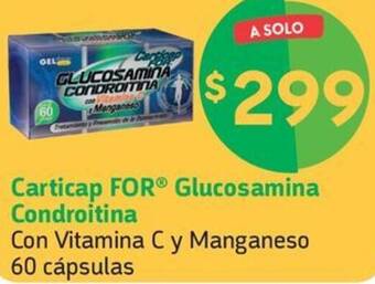 Farmacias YZA Carticap FOR® Glucosamina Condroitina Con Vitamina C y Manganeso 60 cápsulas oferta