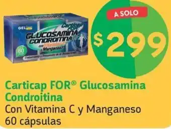 Farmacias YZA Carticap FOR® Glucosamina Condroitina Con Vitamina C y Manganeso 60 cápsulas oferta