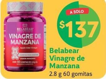 Farmacias YZA Belabear Vinagre de Manzana 2.8 g 60 gomitas oferta