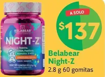 Farmacias YZA Belabear Night-Z 2.8 g 60 gomitas oferta