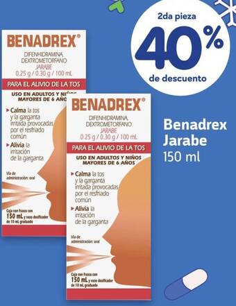 Farmacias YZA Benadrex Jarabe 150ml oferta