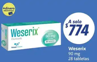 Farmacias YZA Weserix 90 mg 28 tabletas oferta
