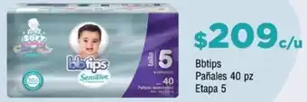 Farmacias YZA Bbtips Pañales 40 pz Etapa 5 oferta