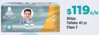 Farmacias YZA Bbtips Pañales 40 pz Etapa 2 oferta