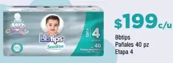 Farmacias YZA Bbtips Pañales 40 pz Etapa 4 oferta