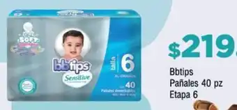 Farmacias YZA Bbtips Pañales 40 pz Etapa 6 oferta