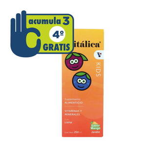 Farmacia San Pablo Vitálica kids jarabe sabor mango con vitaminas y minerales oferta