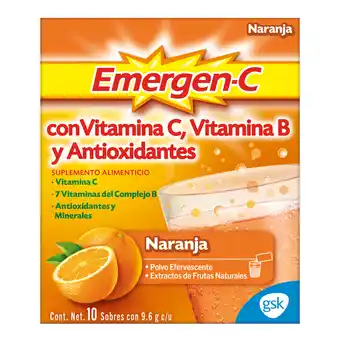 Farmacia San Pablo Emergen-c vitamina c, b y antioxidantes sabor naranja suplemento alimenticio oferta