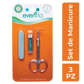 Farmacia San Pablo Evenflo set de manicure ergonómico tijeras, corta uñas y lima oferta