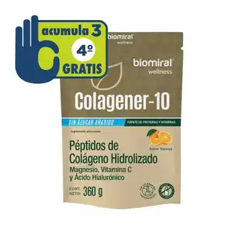 Farmacia San Pablo Biomiral colagener-10 suplemento alimenticio sabor naranja oferta