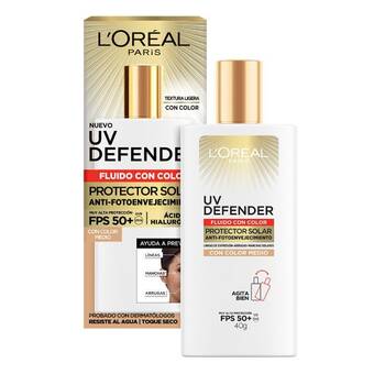 Farmacia San Pablo L´oreal uv defender protector solar fps 50 fluido con color medio toque seco oferta