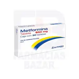 Farmacias Bazar Metformina 850mg 30 tabletas alpharma oferta