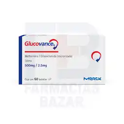 Farmacias Bazar Glucovance 500/2.5mg 60 tabletas oferta