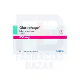 Farmacias Bazar Glucophage 850mg 60 tabletas oferta