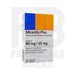 Farmacias Bazar Micardis plus 80/25mg 14 tabletas oferta