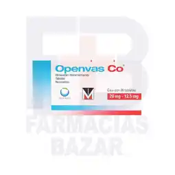 Farmacias Bazar Openvas co 20/12.5mg 28 tabletas oferta