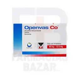 Farmacias Bazar Openvas co 40/12.5mg 14 tabletas oferta