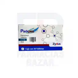 Farmacias Bazar Parkpex 0.50mg 30 tabletas oferta