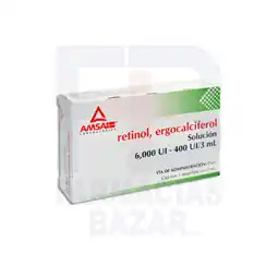 Farmacias Bazar Retinol ergocalciferol 6000/400ui 1 ampolleta 3ml amsa oferta