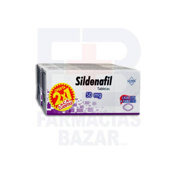 Farmacias Bazar Sildenafil 50mg 4 tabletas 2x1 ultra oferta