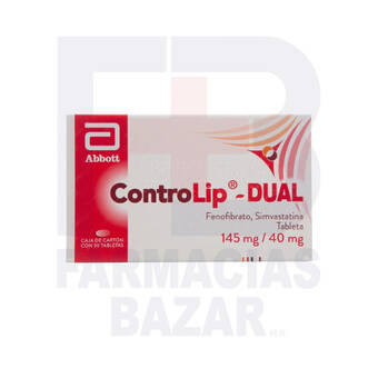 Farmacias Bazar Controlip-dual 145/40mg 30 tabletas oferta